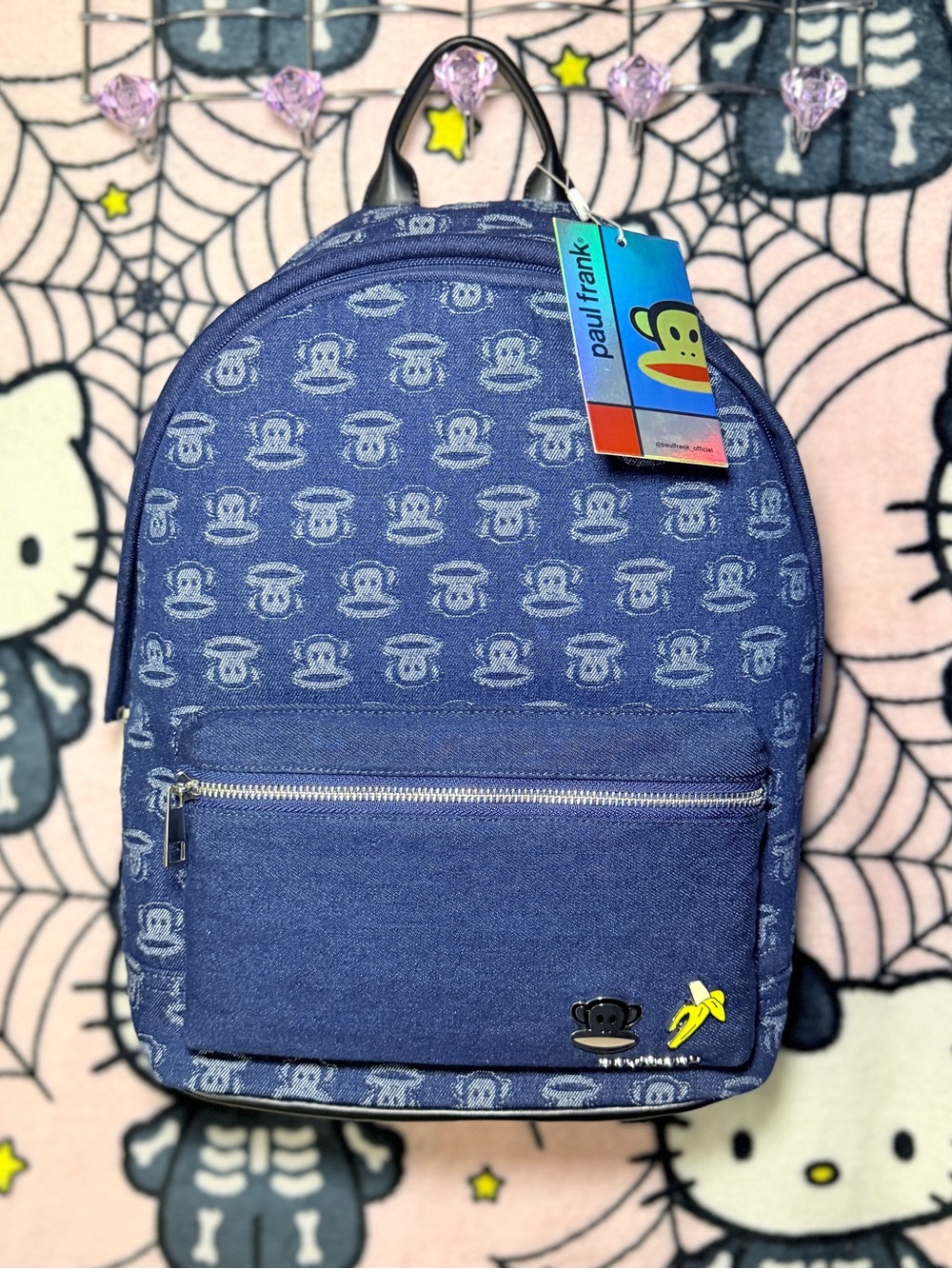 Paul Frank Dark Blue Denim Backpack